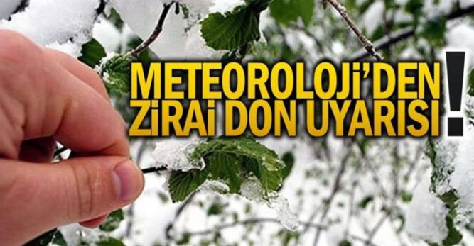 MANİSA İÇİN ZİRAİ METEOROLOJİK UYARI